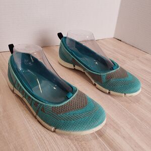 ECCO Intrinsic Karma Flats Blue Knit EU 38 Lightweight Slip-On Comfort Shoes